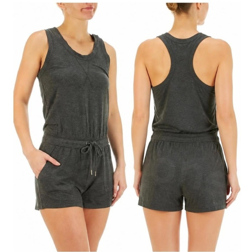 Reebok Women's Charcoal Heather Training Short Ideal Romper Medium NWT